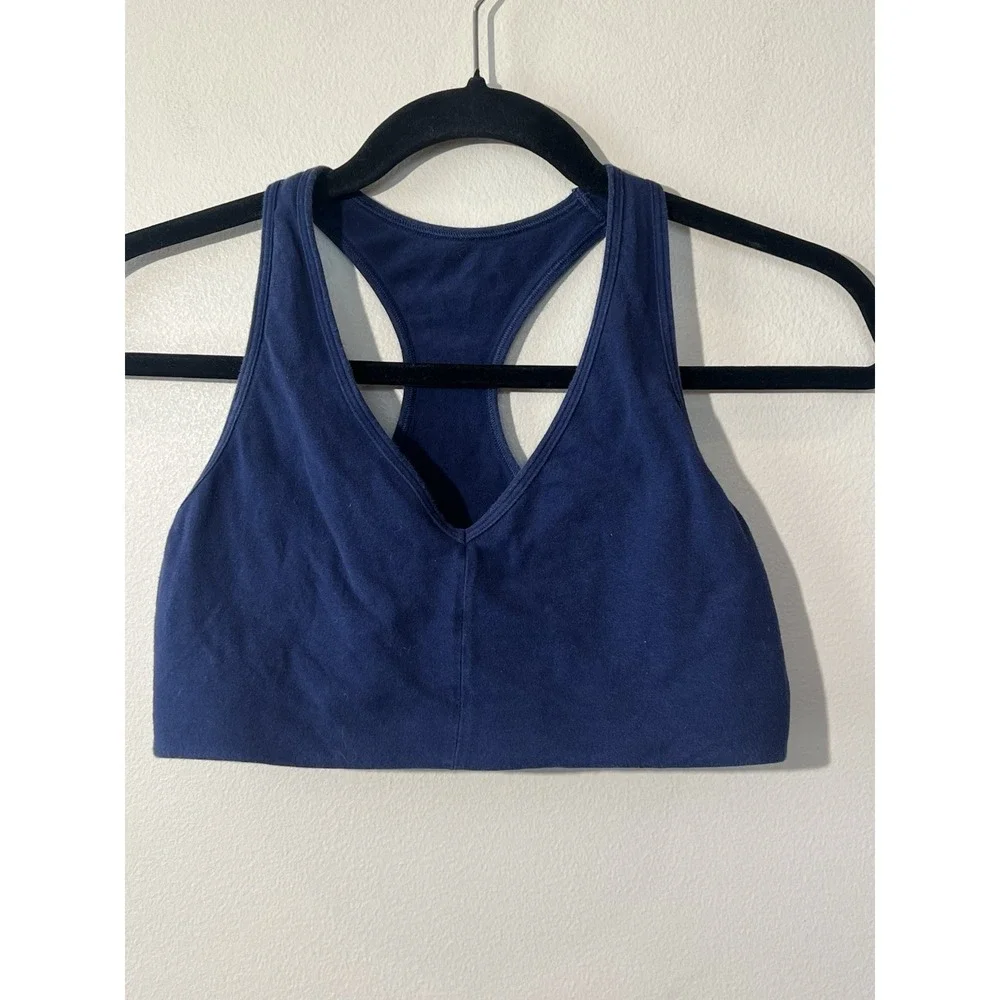 Victoria's Secret Pink Ultimate Lightly Lined Sports Bra Women Size L Blue Logo‎